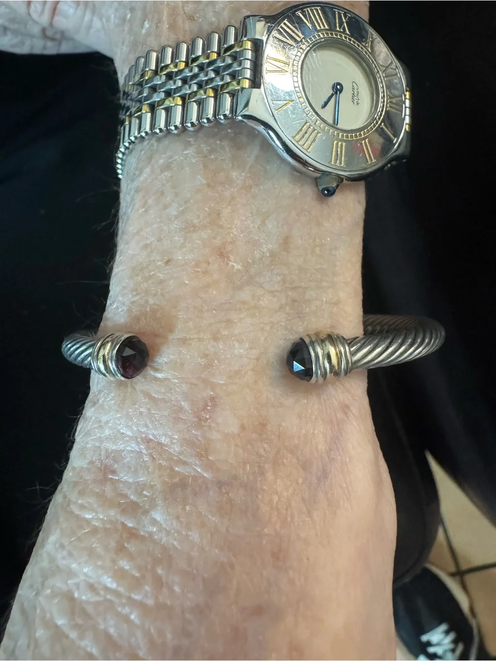 David Yurman Sterling Silver and 14kt Amethyst Bracelet